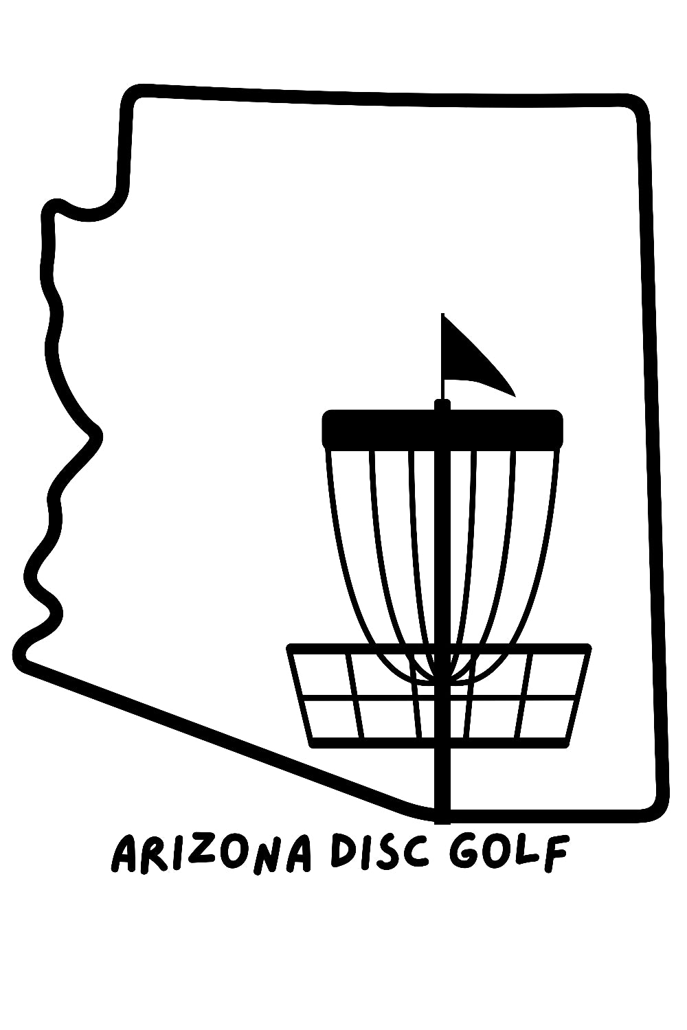State outline Disc Golf Window Sticker