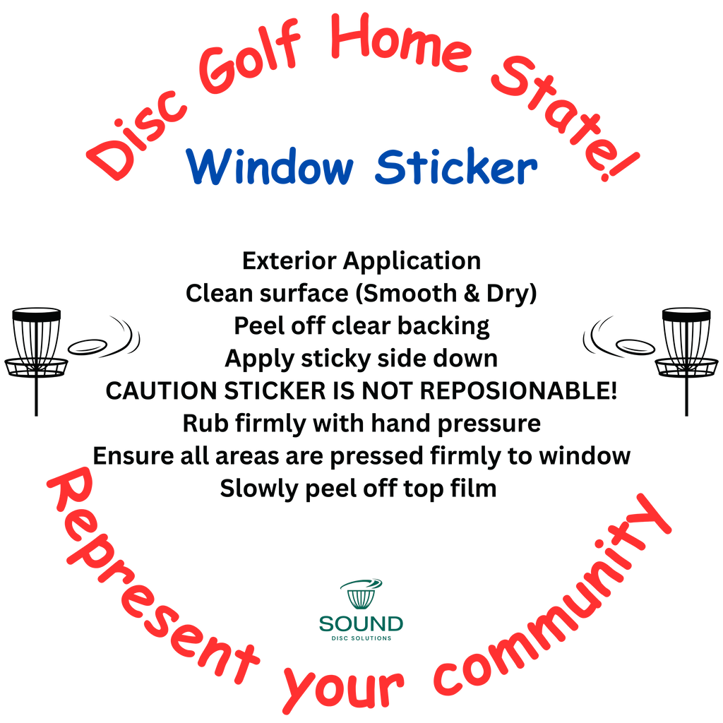 State outline Disc Golf Window Sticker