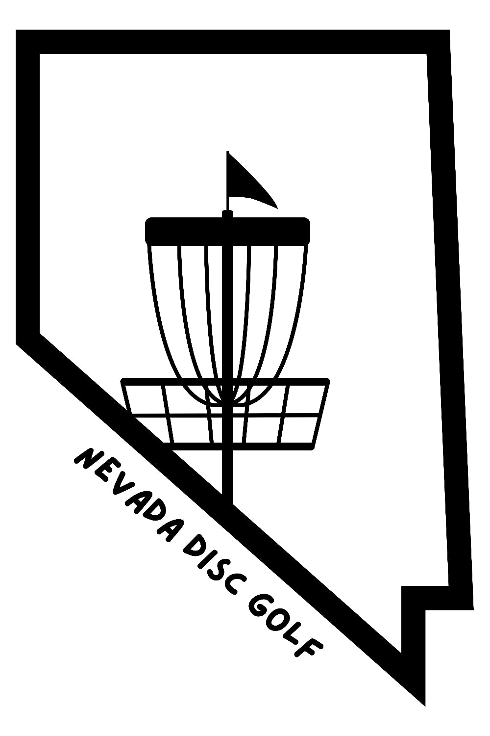 State outline Disc Golf Window Sticker