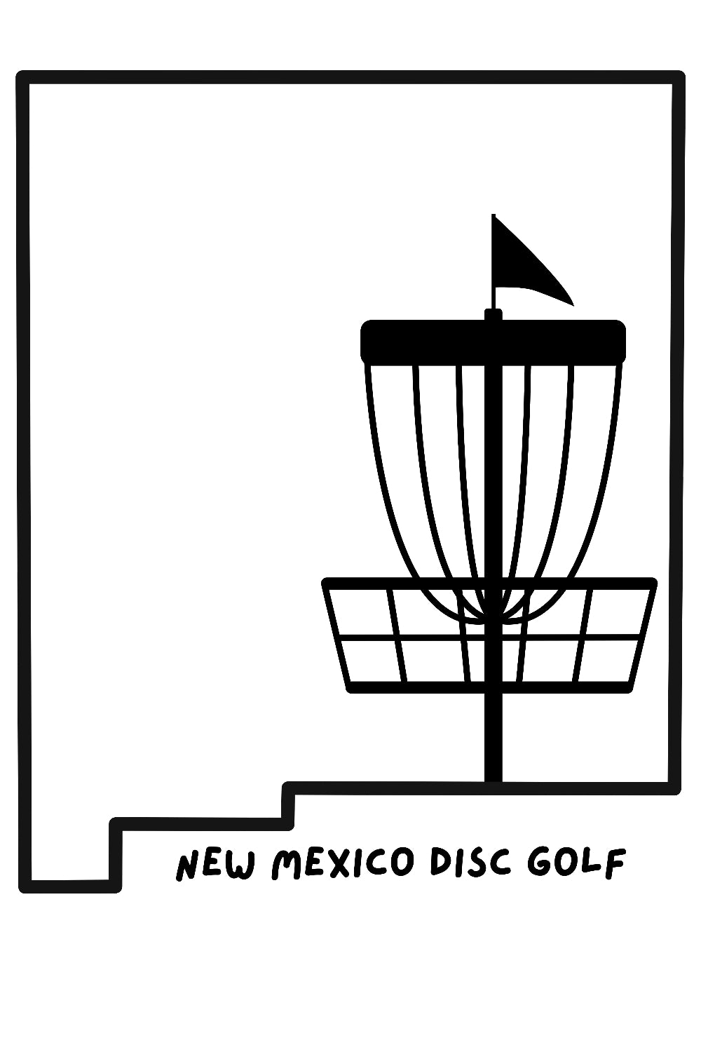State outline Disc Golf Window Sticker