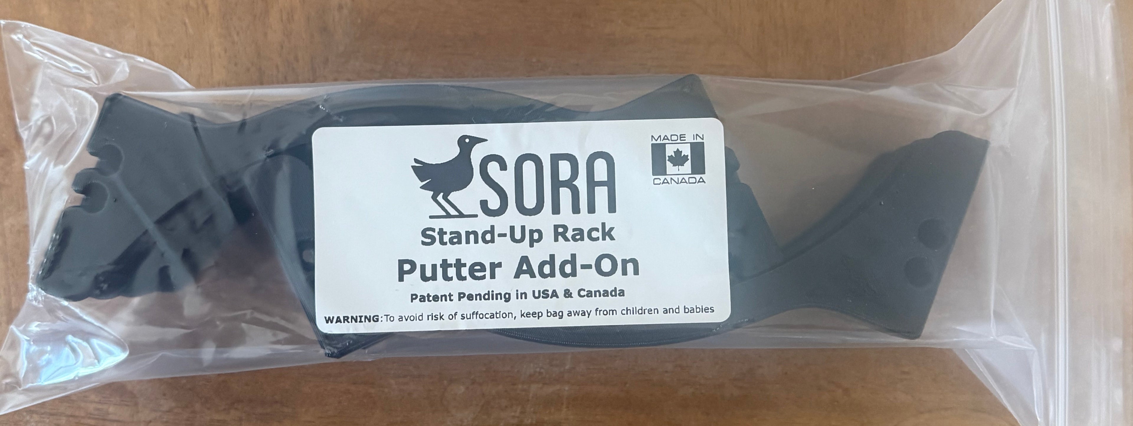 6 slot Standard PUTTER Add On Packs for the Sora Stand-Up Rack.  Allows customers to fully customize their Rack for their BAG!