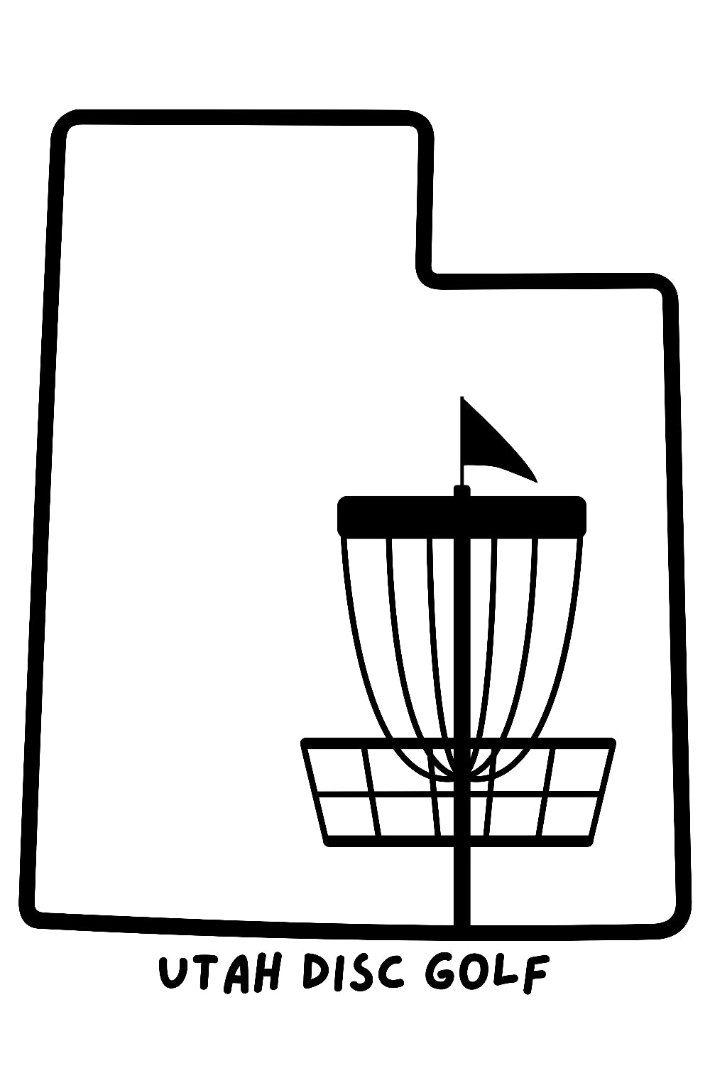 State outline Disc Golf Window Sticker